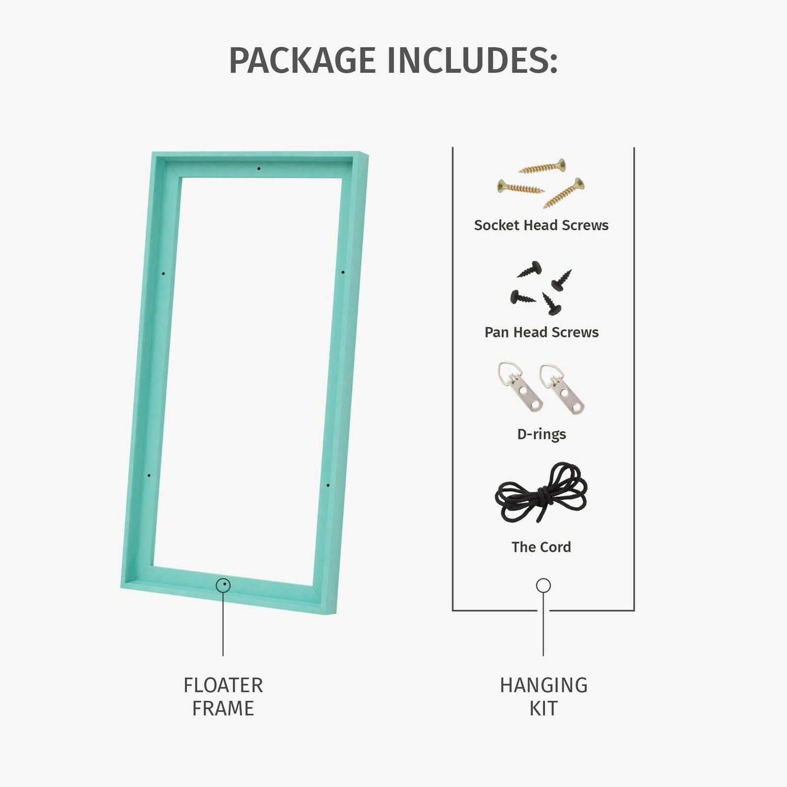 Pixy 30x40 Canvas Floater Frame White for 1.25" Deep Canvas Portrait