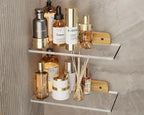 QsQueen Small Acrylic Floating Shelf for Wall, Clear Acrylic Wall Shelf with