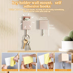 FUZSKWID 4Pcs Cute Self Adhesive Towel Hooks -Max Load 10LB,Heavy Duty Utility
