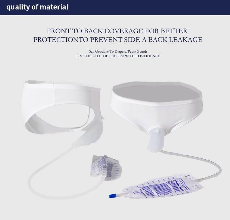 Vojefeb Large Mens Incontinence Protective Briefs, 3 Urine Bags