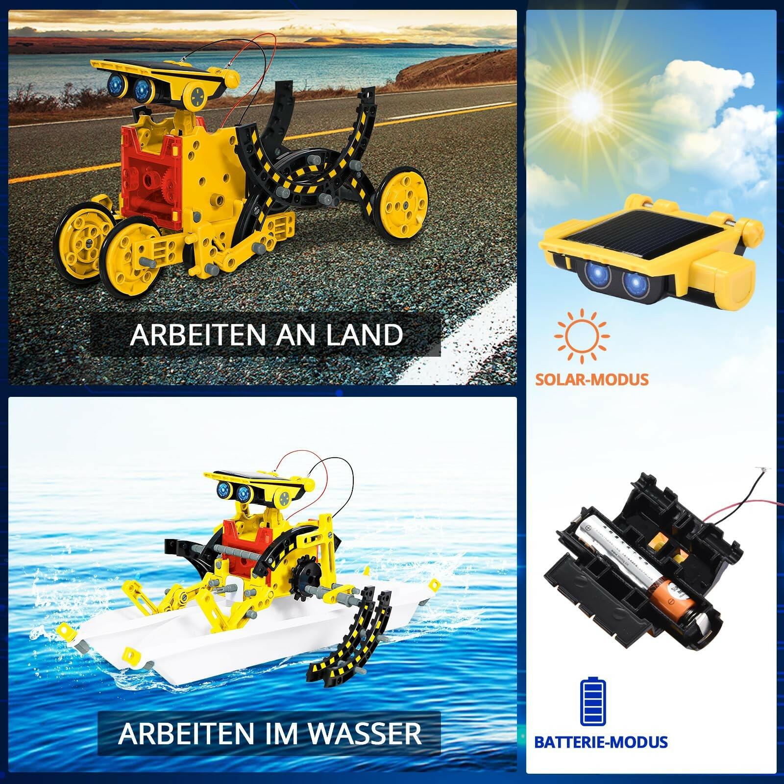 Solar Robot Kit for Kids Age 8-12, STEM Building Toys,12-in-1 Build Your Own