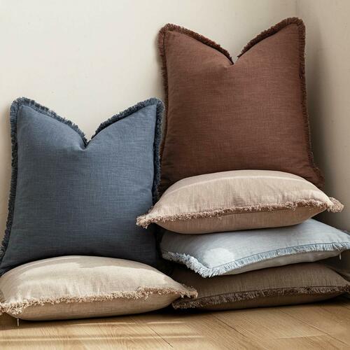 Foindtower Set of 2 Decorative Linen Fringe Throw Pillow Covers Boho Farmhouse