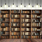 ASDCXZ 10x8ft Bookshelf Backdrop Vintage Bookcase Theme Photography Background