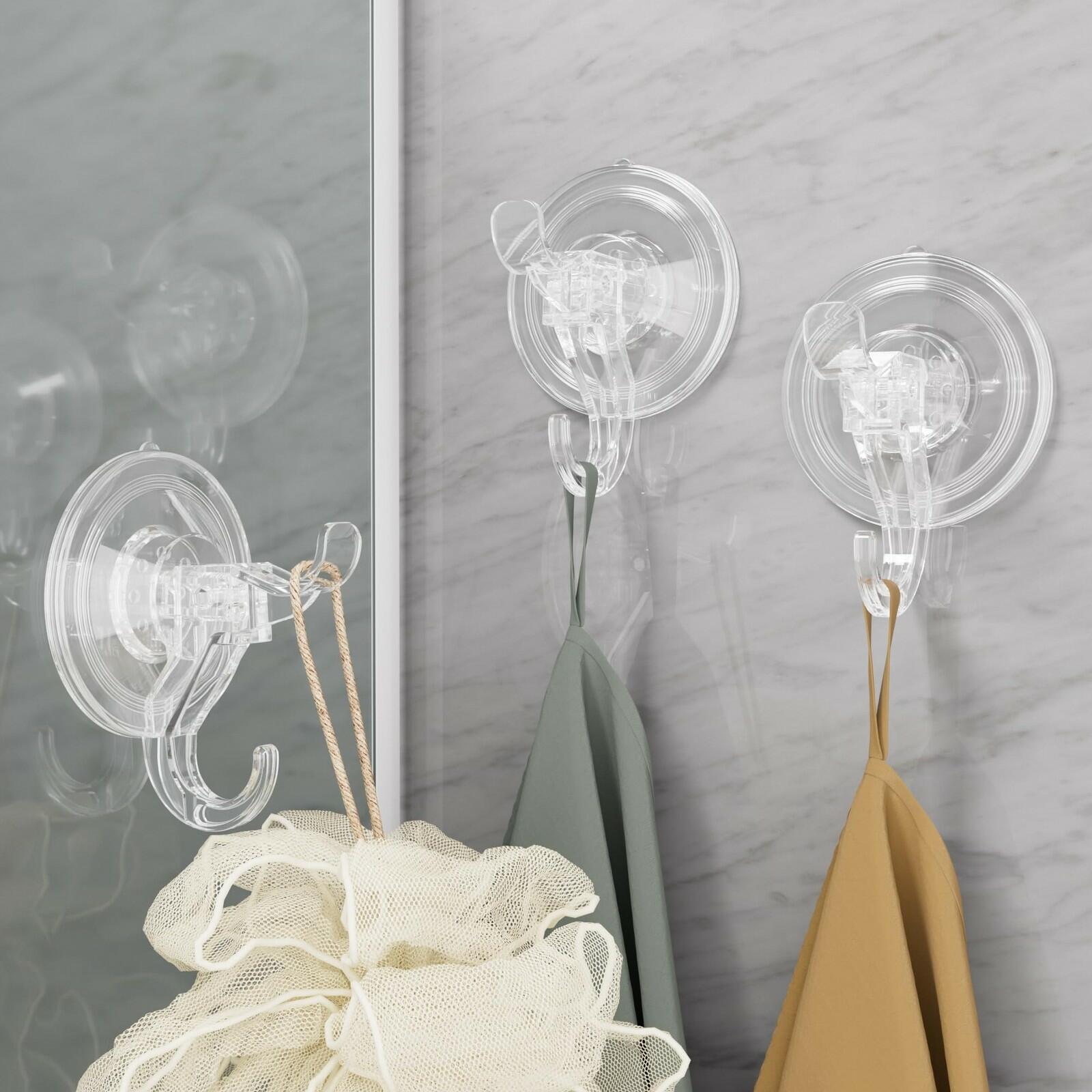 Antimbee 3 Pack Suction Cup Hooks, Clear Suction Cup Hanger, Removable Small