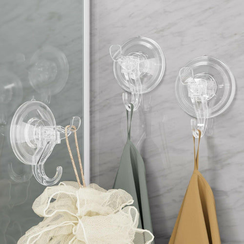 Antimbee 3 Pack Suction Cup Hooks, Clear Suction Cup Hanger, Removable Small