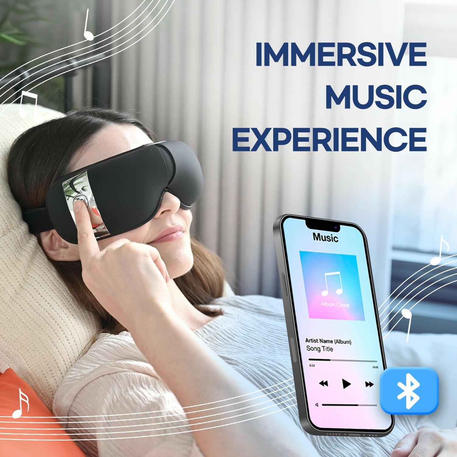Black HuBDIC HubiCare Eye Massager with Heat, Vibration, and Music Helps Relieve