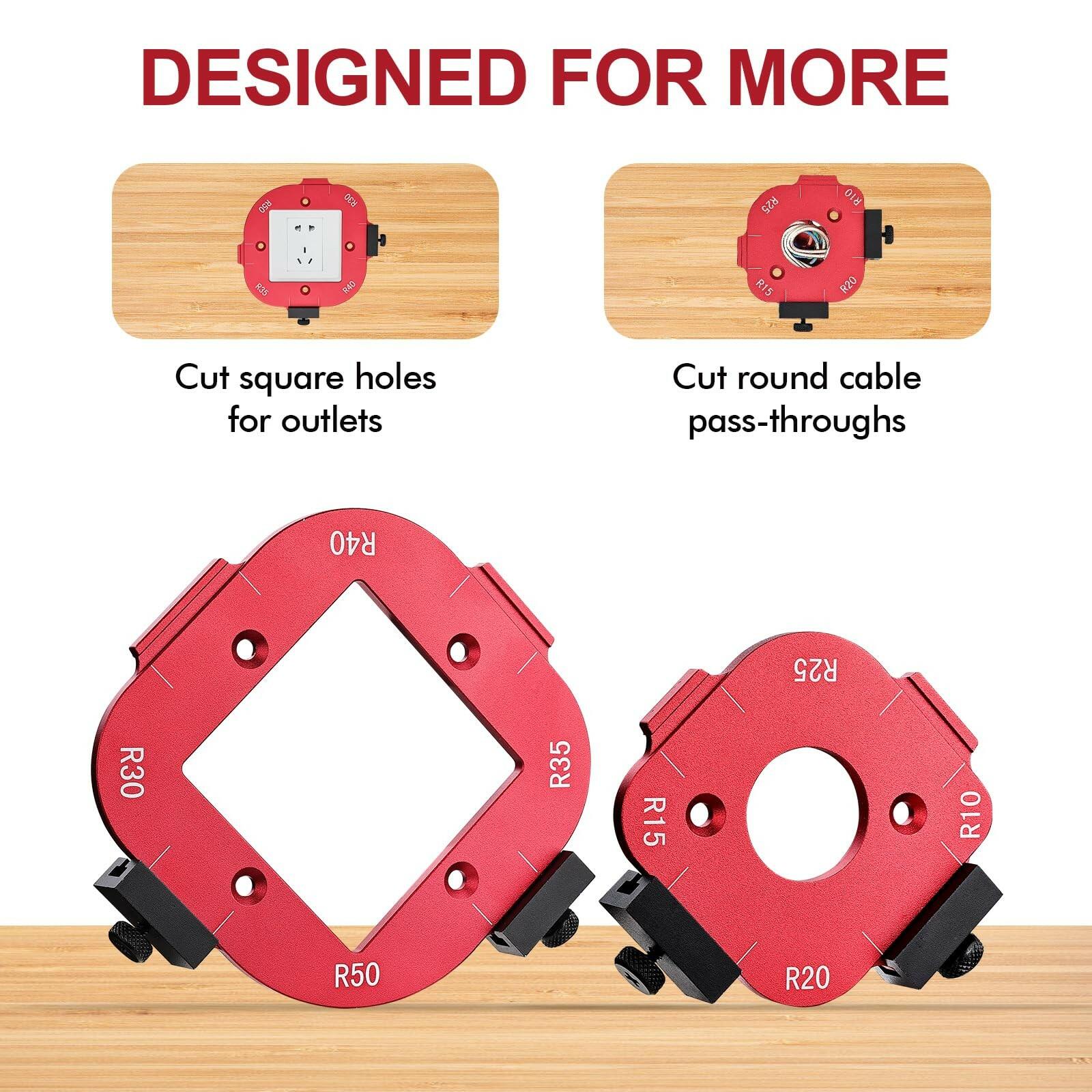 Draxzor 2 Pack Router Corner Radius Template, Premium Aluminum Alloy Router