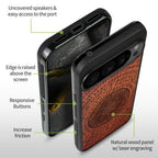 Carveit Wood Case for Pixel 10 Pro XL, (The Shield of Dragons) Rosy
