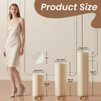 3 Pack Portable White Cylinder Stands for Party, 31.5", 23.6", 15.7" Height
