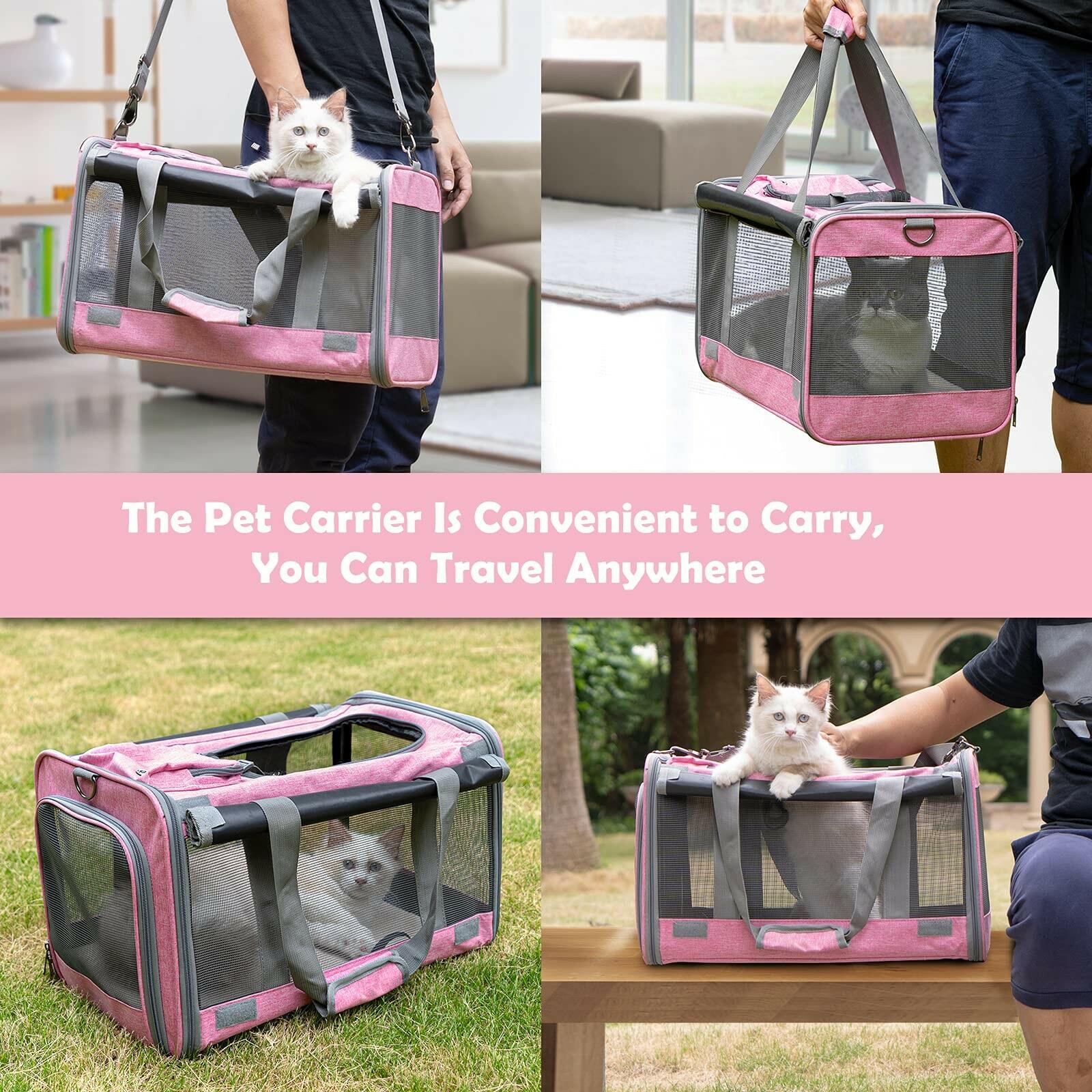 OPEN BOX - GAPZER Pet Carrier for Large and Medium Cats, Soft-Sided Pet Carrier