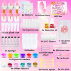 WhizToys DIY Lip Gloss Making Kit 74Pcs Beginner Make Your Own Makeup Kit with