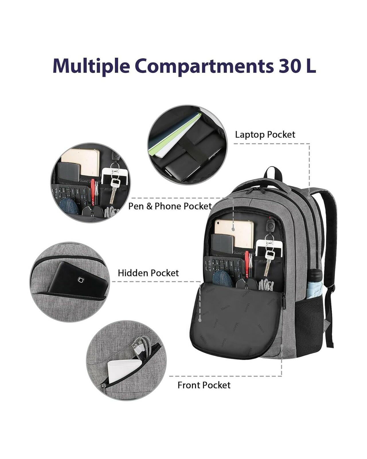MATEIN Travel Laptop Backpack, 17 Inch Work TSA Approved Carry on Backpack,