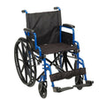Drive Medical Blue Streak 18 Inch Seat Lightweight Wheelchair Flip-Back