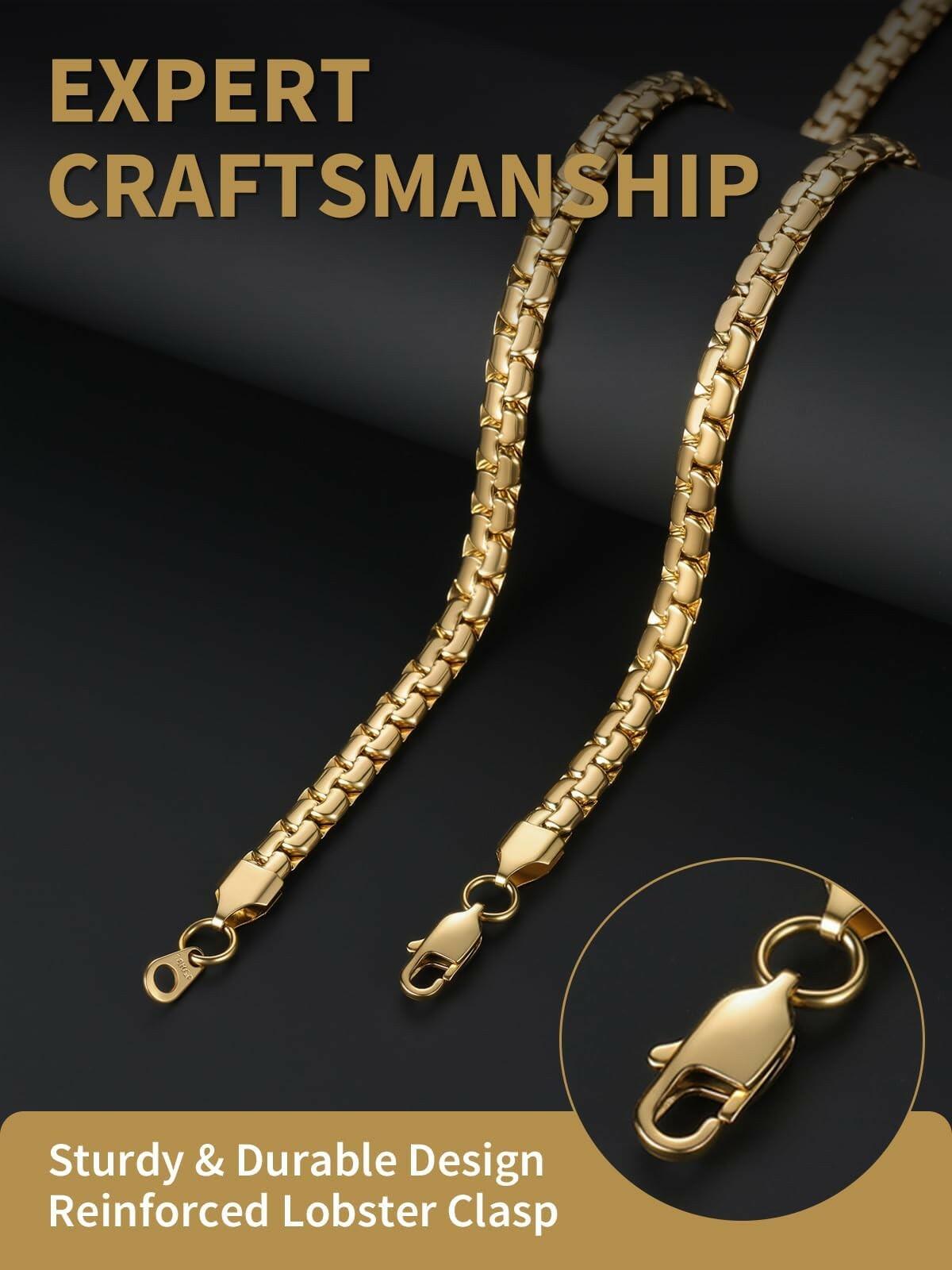 FindChic Gold Chain for Men,  22 Inches Length 6mm Grunge Necklace Cool Hip Hop
