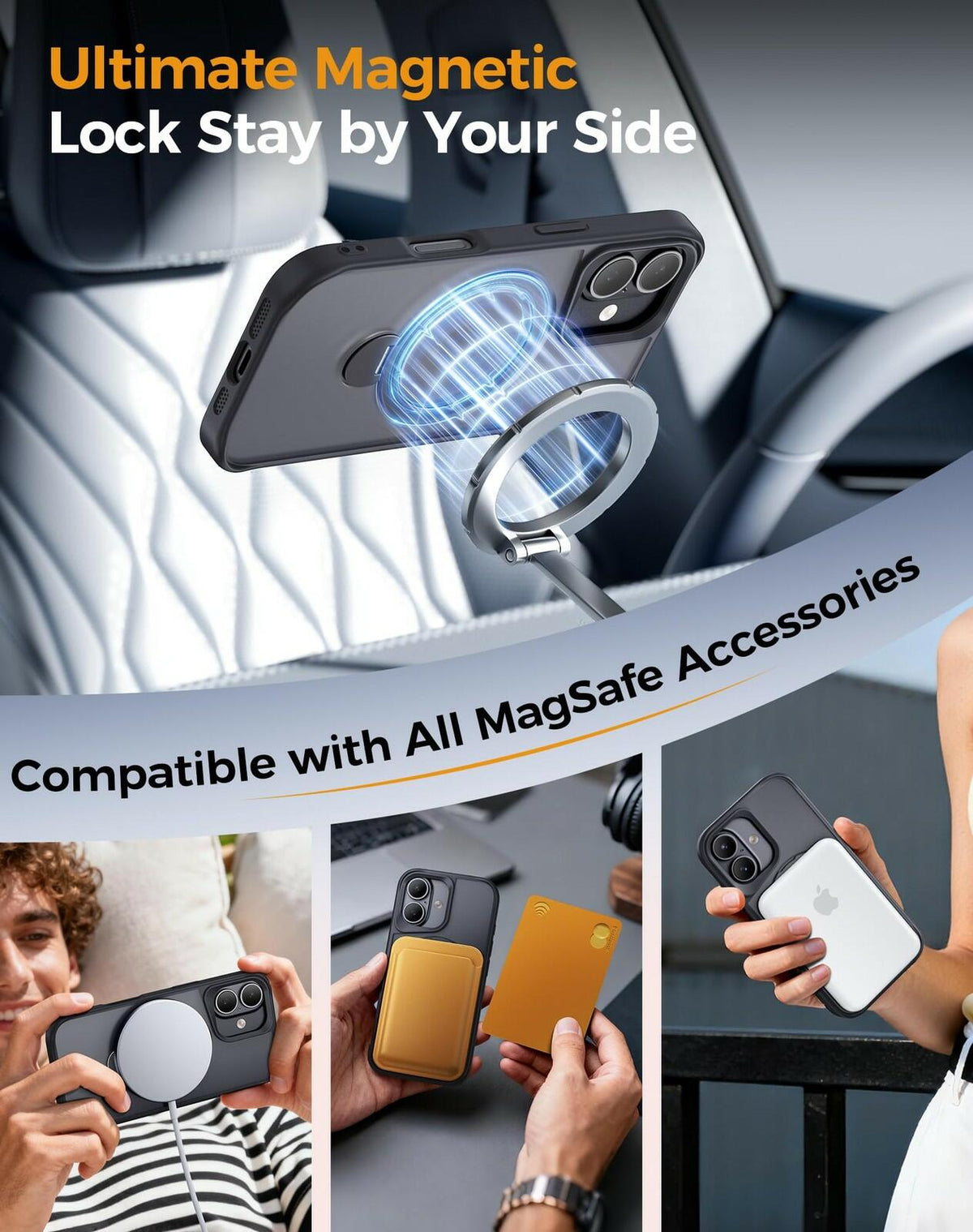 Xitufine Compatible with iPhone 17 Case, with 360° Magnetic Stand [Compatible