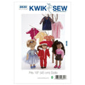 Kwik Sew K2830 Doll Clothing Fits 18-Inch Dolls Sewing Pattern, Size Fits