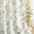 MitoVilla Sage Green Farmhouse Shower Curtain Set, 72" W x 72" L Cotton Floral