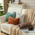 Yaertun Pack of 2 Chenille Textured Decorative Throw Pillow Covers Accent Solid