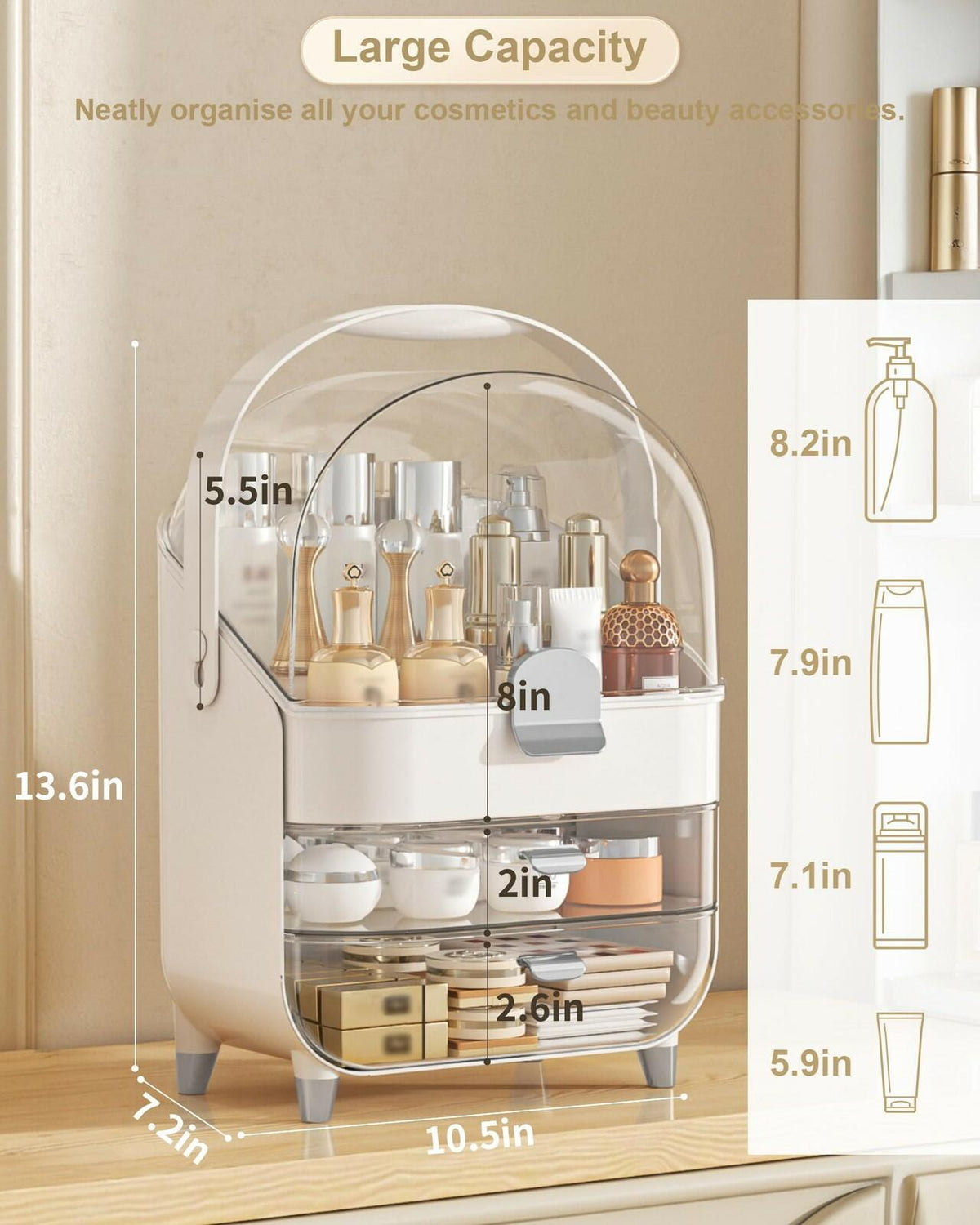 Makeup Organizer Countertop, Skincare Holder Bathroom Counter Organizer, Storage