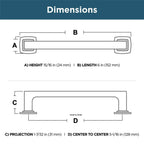 5-Pack Franklin Brass Parow Cabinet Handles 5-1/16" Hole Center Pulls |