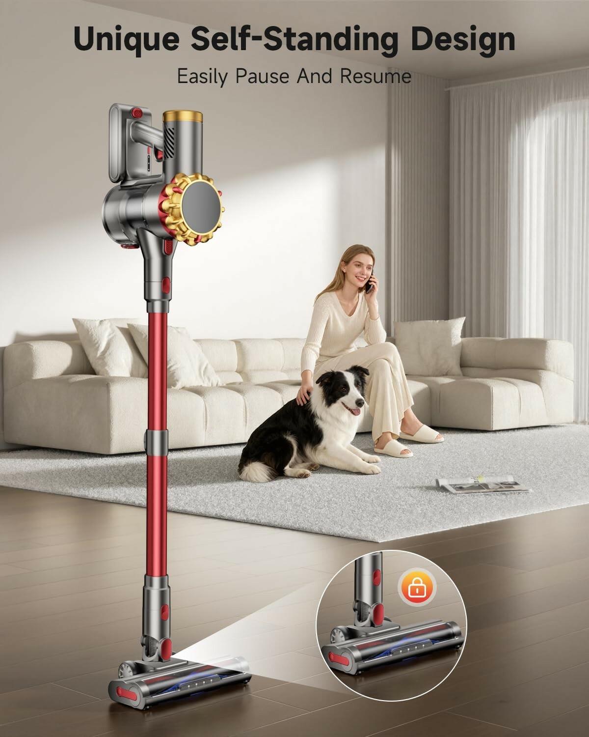 AIPOWAY Cordless Vacuum Cleaner 580W 50Kpa Vacuum Cleaners for Home, 65 Mins