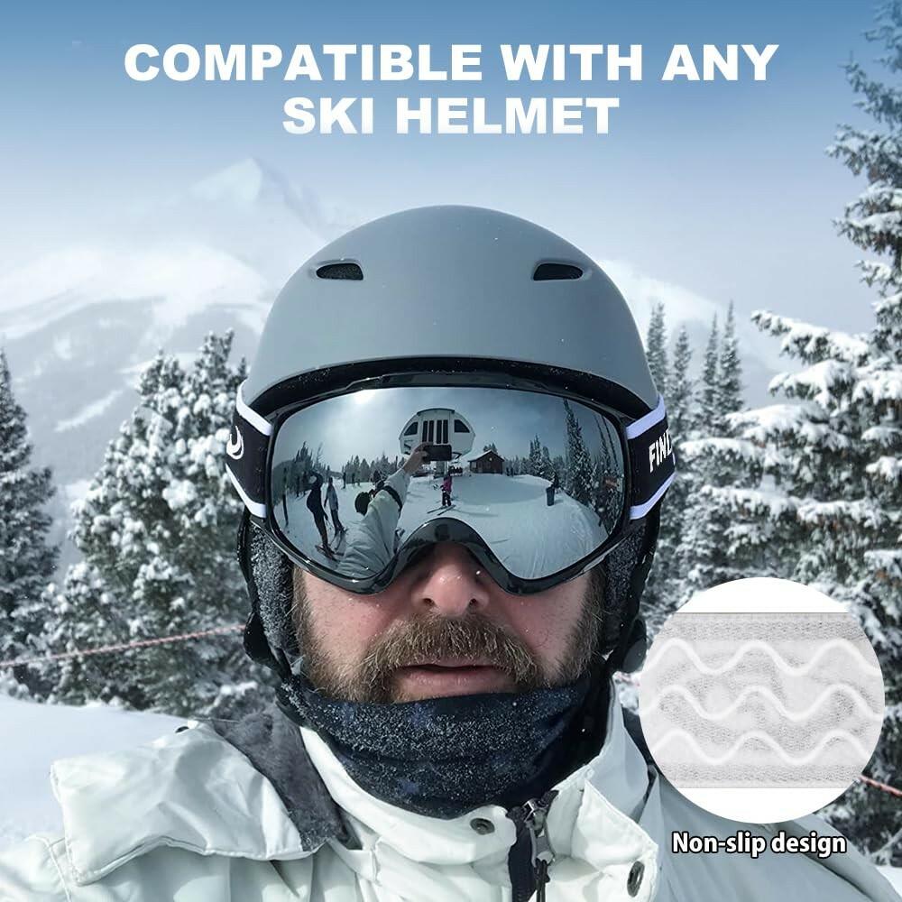 findway Ski Goggles OTG - Over Glasses Snow/Snowboard Goggles for Men, Women &