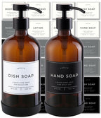 Set Of 2 Hand and Dish Soap Dispenser for Kitchen and Bathroom, Set of 2 16 Oz