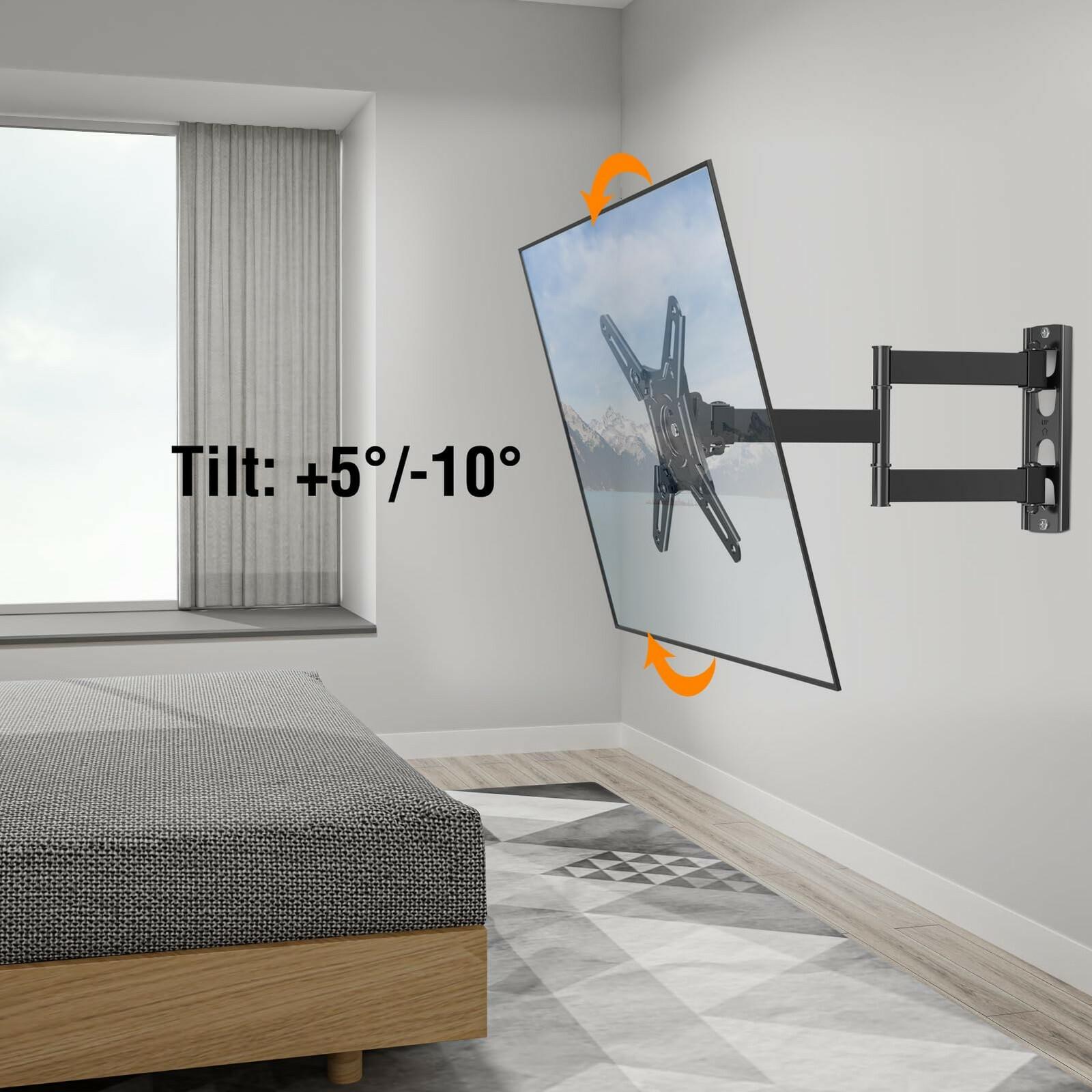 ELIVED Full Motion TV Monitor Wall Mount for Most 14-42 Inch LED LCD Flat Screen