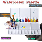 OPEN BOX - 5 Pack Watercolor Palette, Halobios Paint Palette with 20-Well and 5