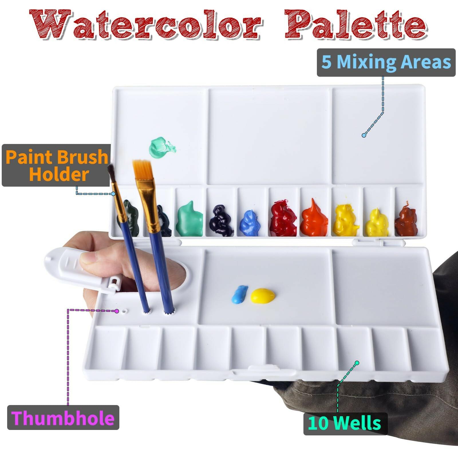 OPEN BOX - 5 Pack Watercolor Palette, Halobios Paint Palette with 20-Well and 5