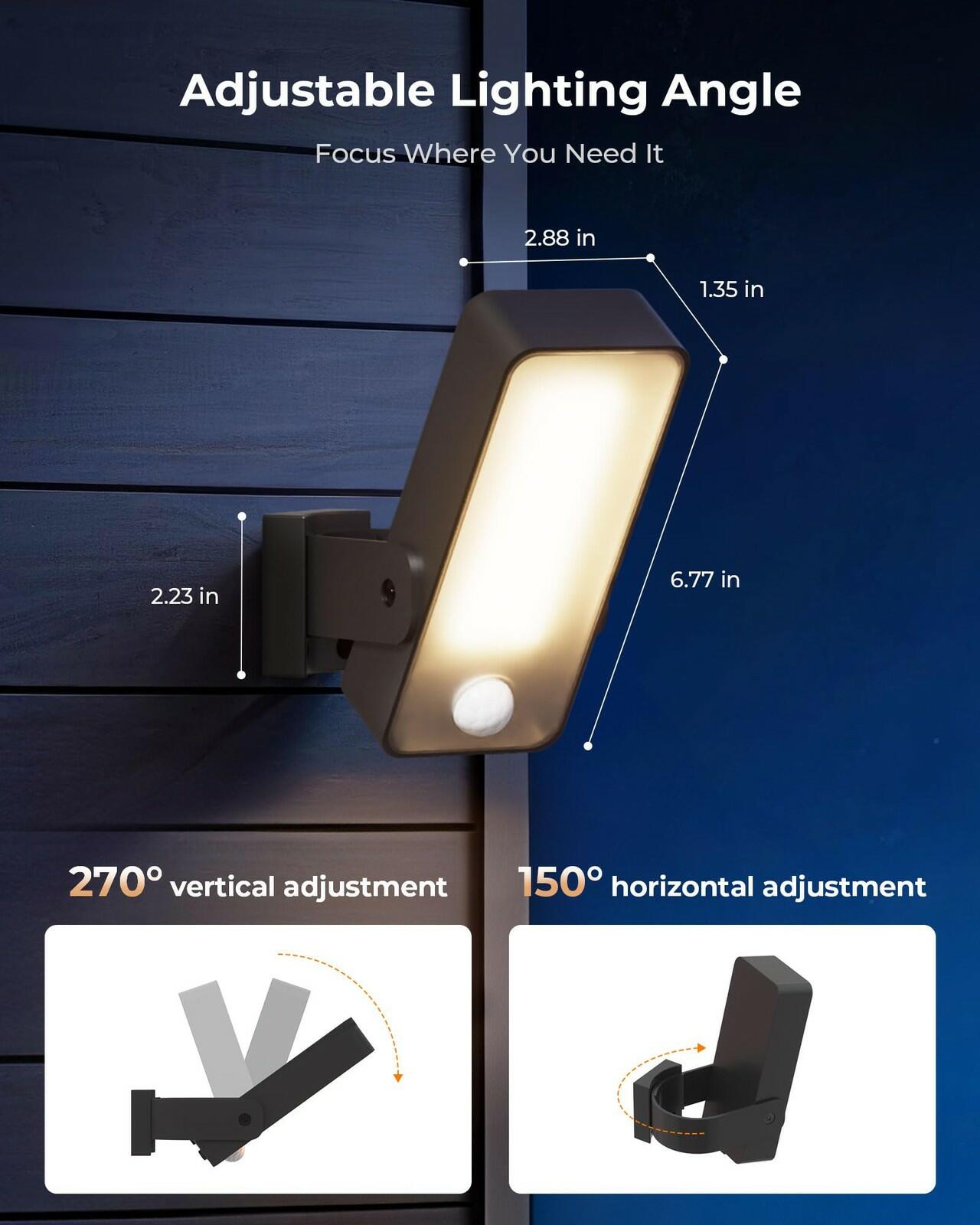 PopoIron Motion Sensor Outdoor Light, 10000mAh Rechargeable 600 Lumen Battery