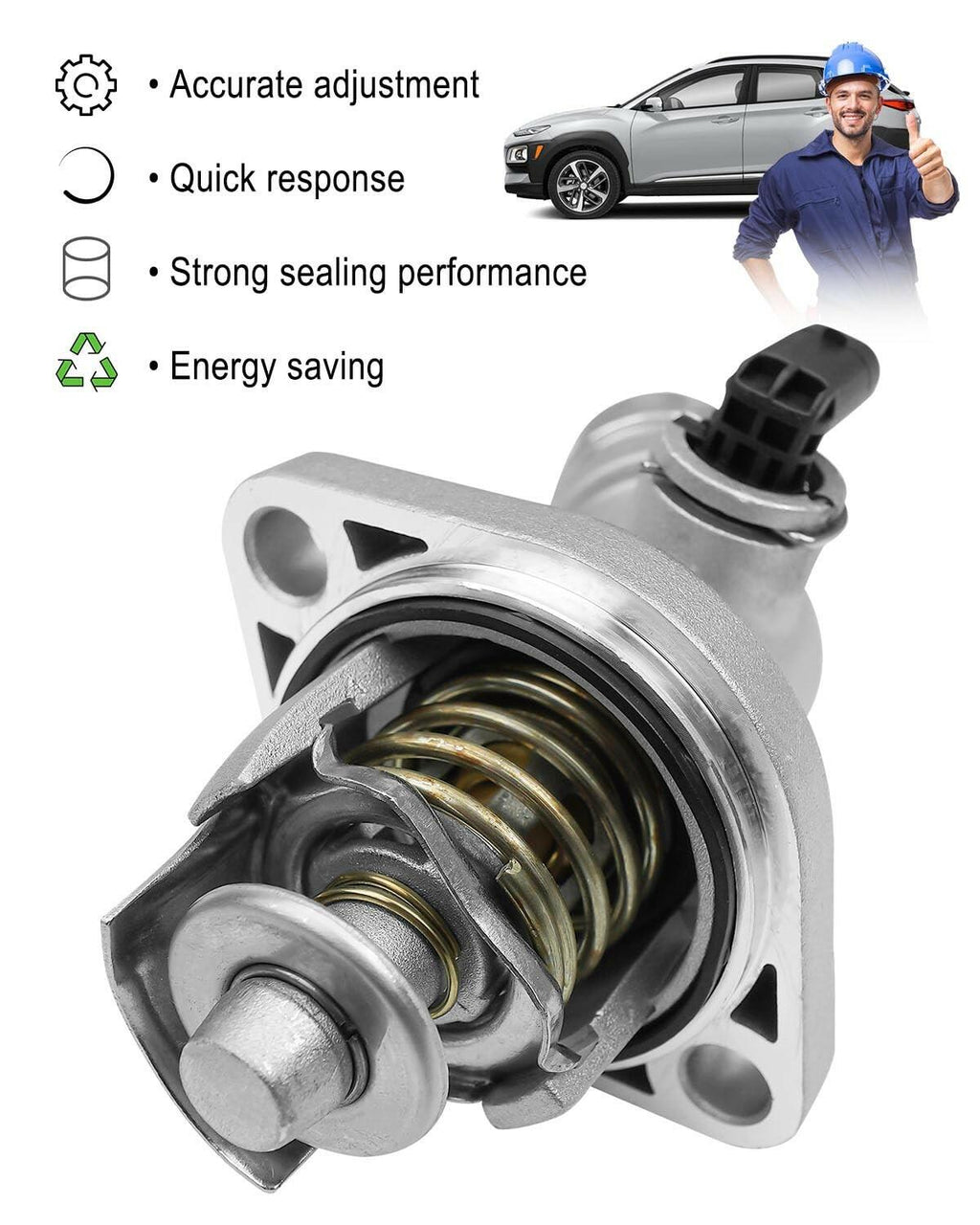 ULZOZN Engine Coolant Thermostat Housing Assembly Fit for Hyundai Elantra