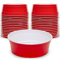 GoBig Red Party Cup Bowls - 30 Large Disposable Plastic Bowls