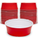 GoBig Red Party Cup Bowls - 30 Large Disposable Plastic Bowls