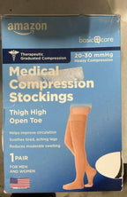 Amazon Basic Care Medical Compression Stockings Size Medium 20-30 mmHg Support