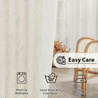 FMFUNCTEX Linen Sheer Curtains for Bedroom, Beige Curtains 84 inches Long for