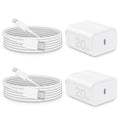 2 PACK CXX i Phone Charger Fast Charging, MFi Certified, 20W USB C Block with