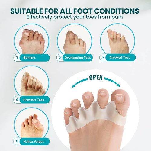 8 Pack Toe Separators for Correct Bunions - Promifun Toe Spacers for Women and