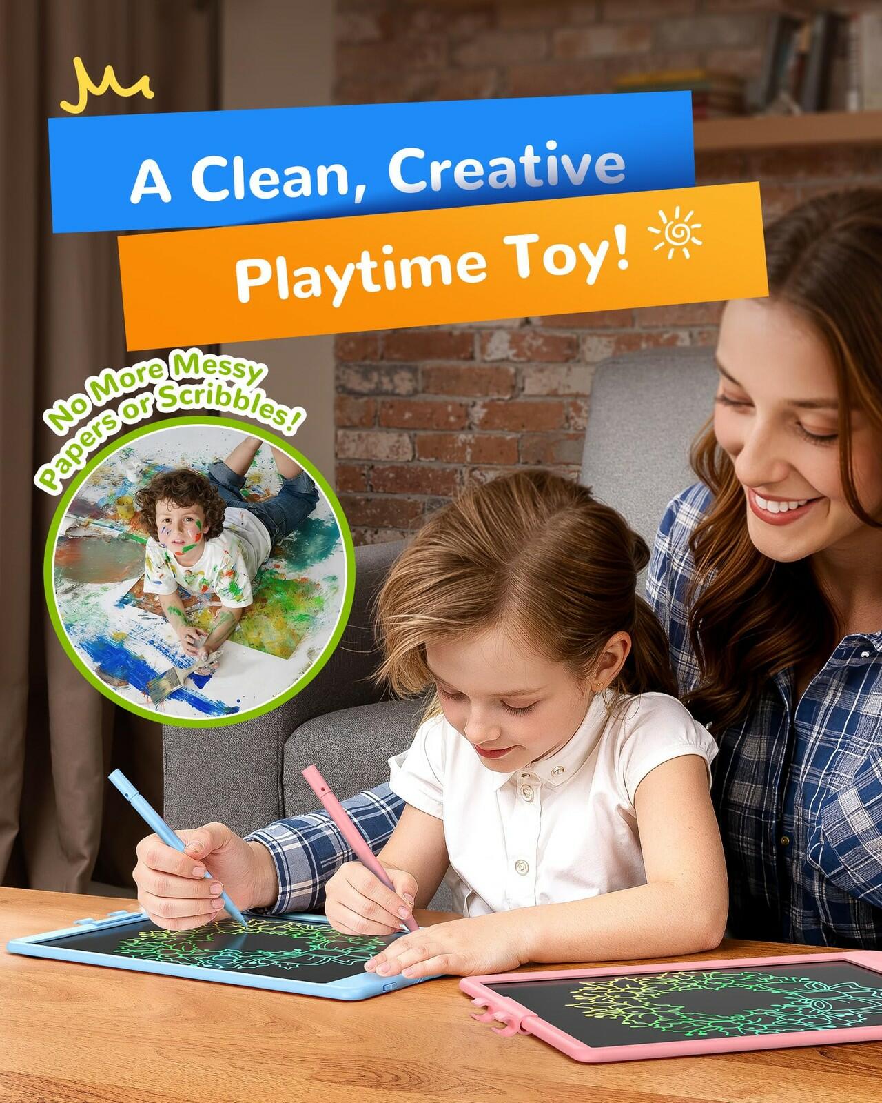 KOKODI LCD Writing Tablet, Gifts for 3 Years Old Boys and Girls，10 Inch Colorful