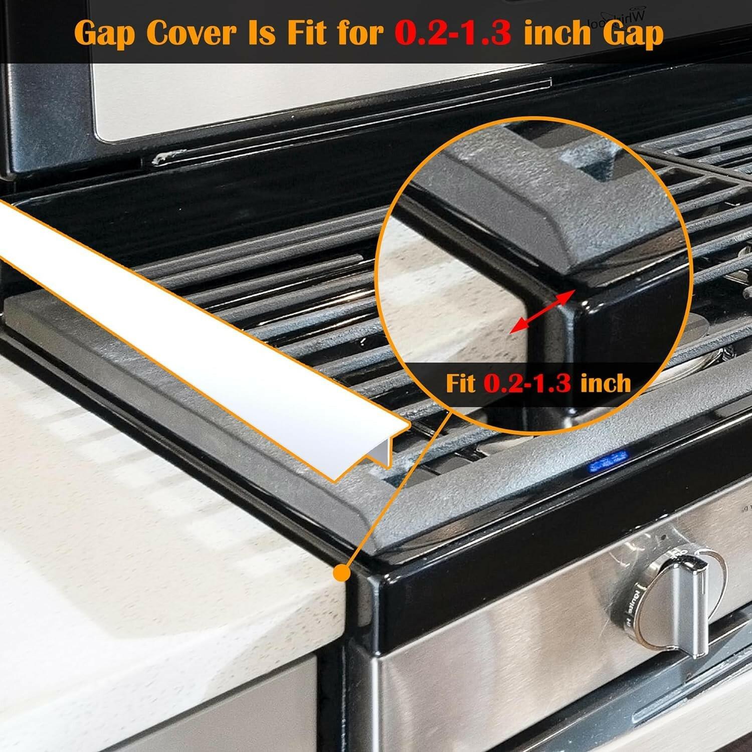 2 PACK Silicone Stove Counter Gap Cover Kitchen Counter Gap Filler Transparent