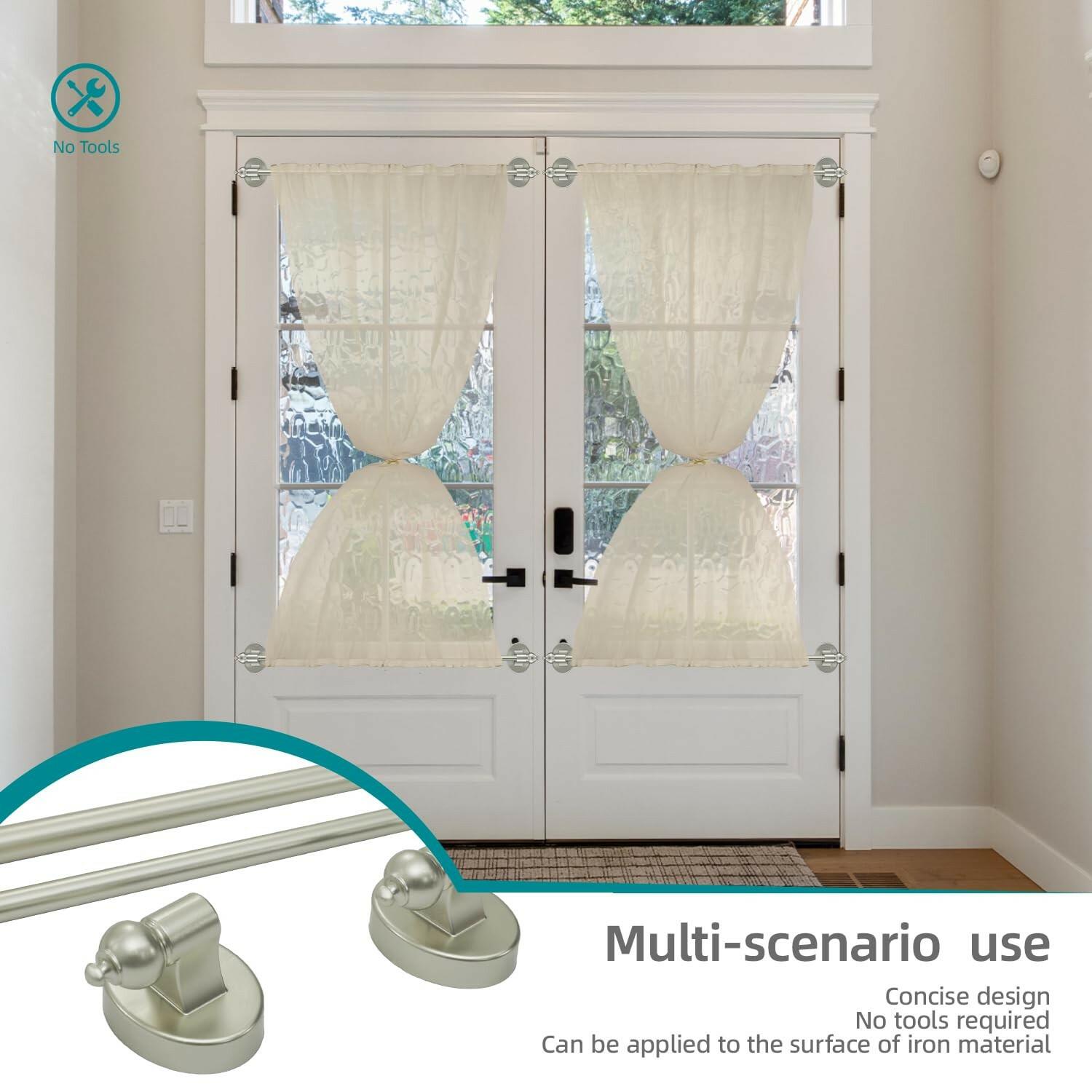 WL.Rocaille Magnetic Curtain Rods for Metal Doors and Window, Multi-Use