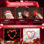 LOLStar Valentines Day Window Lights Decor with Timer, 3 Pack Battery Operated