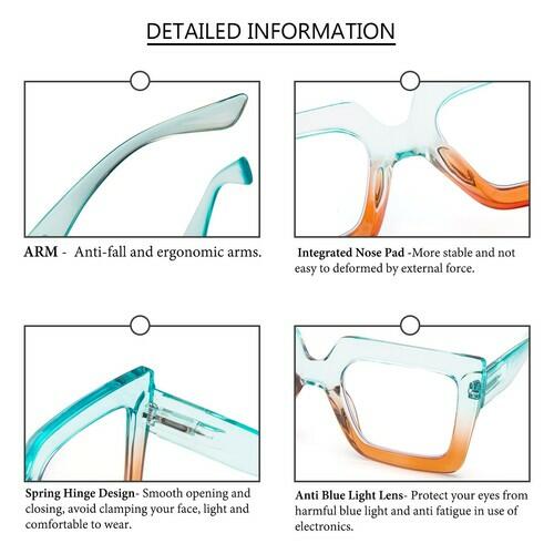 REAVEE 3 Pack Blue Light Reading Glasses Women Oversized +1.25 Extra Wide