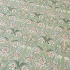 Huborise 17.5", 4Pcs Boho Sheets Silky Green Floral Bed Sheet Set Queen Size