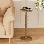 iFaveorr Small Side Table, Rubberwood‌ Drink Table for Small Spaces, Solid Wood