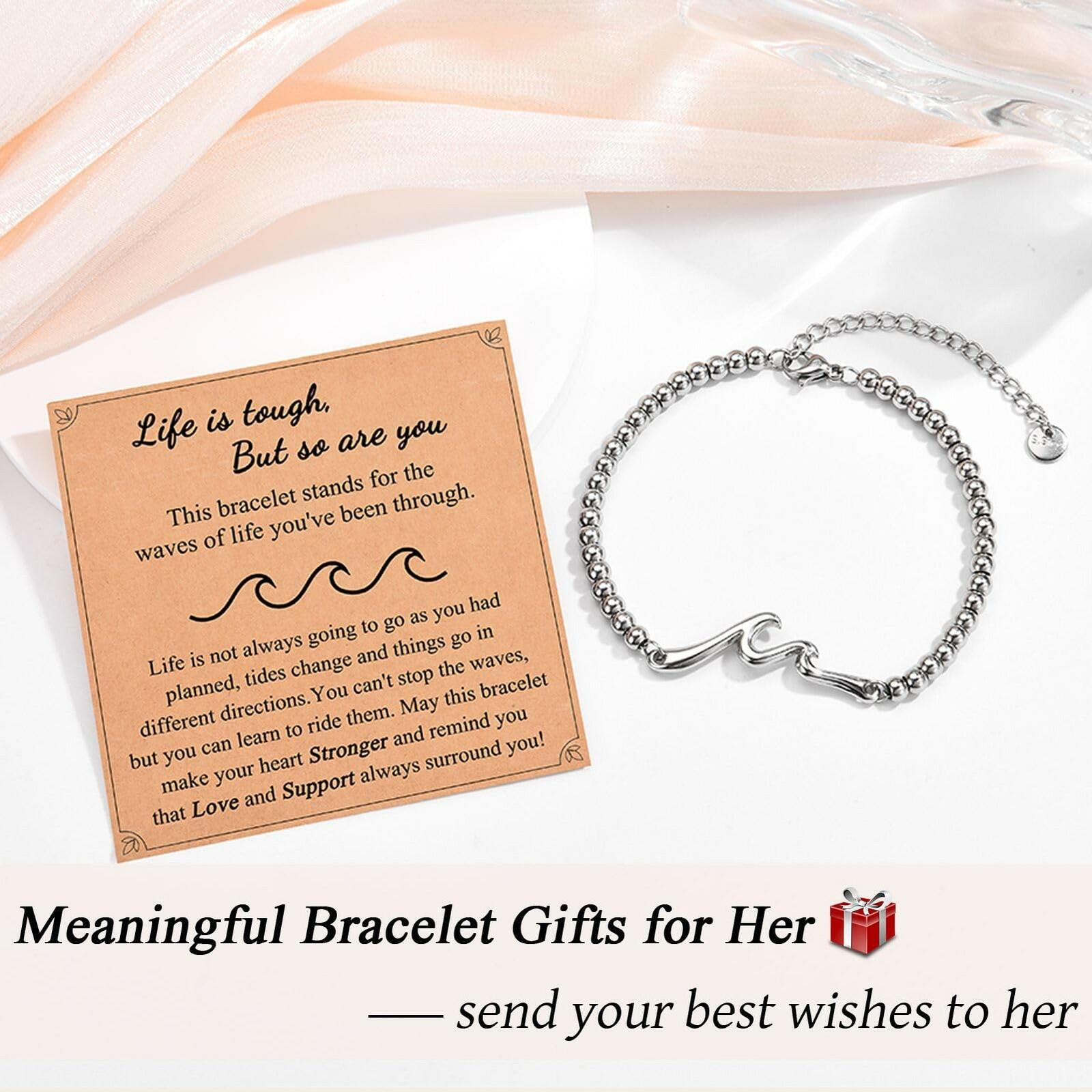 IKIATY Inspirational Gifts for Women, Wave Inspirational Bracelet, Get Well