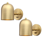 Pathson Set of 2 Hardwired Wall Sconce Dimmer Switch, Brass Finish Wall Light