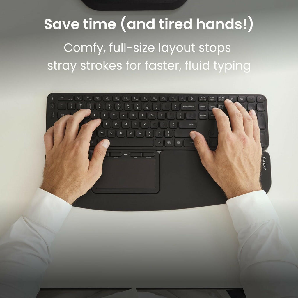 Contour Balance Keyboard: Full-Size Wireless Keyboard with USB Receiver, US