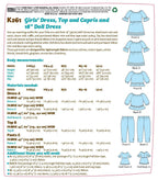 KWIK-SEW PATTERNS Kwik Girl's Shirt and Pants and 18" Doll Dress Sewing Patterns
