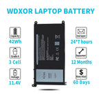 42Wh WDX0R WDXOR 11.4V Battery for Dell Inspiron 13 7375 7368 7378 5368 5378